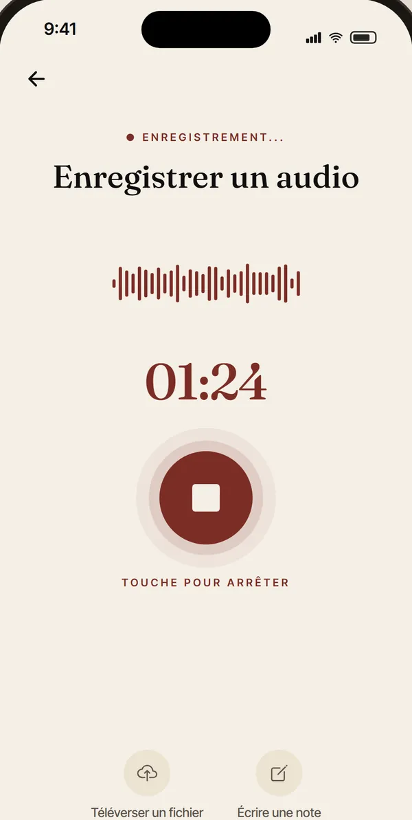 Enregistrement d'une parole dans Rhema+